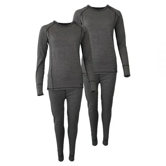Accezzi Merino, sous-vêtements de ski, femmes, gris, 2 ensembles Populaire