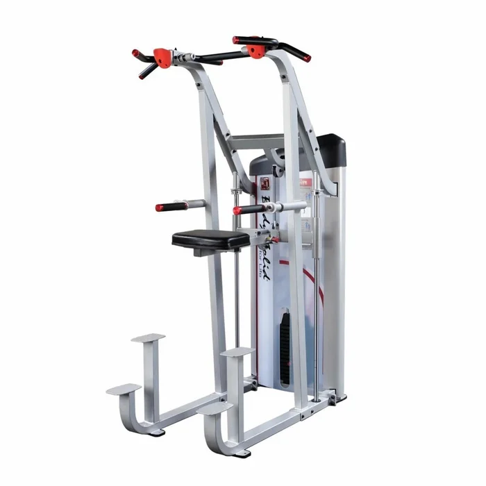 Appareil de musculation dips au menton assisté ProClubLine Series II Pile de poids 105 kg [Taille 160×111,8×223,5 cm]