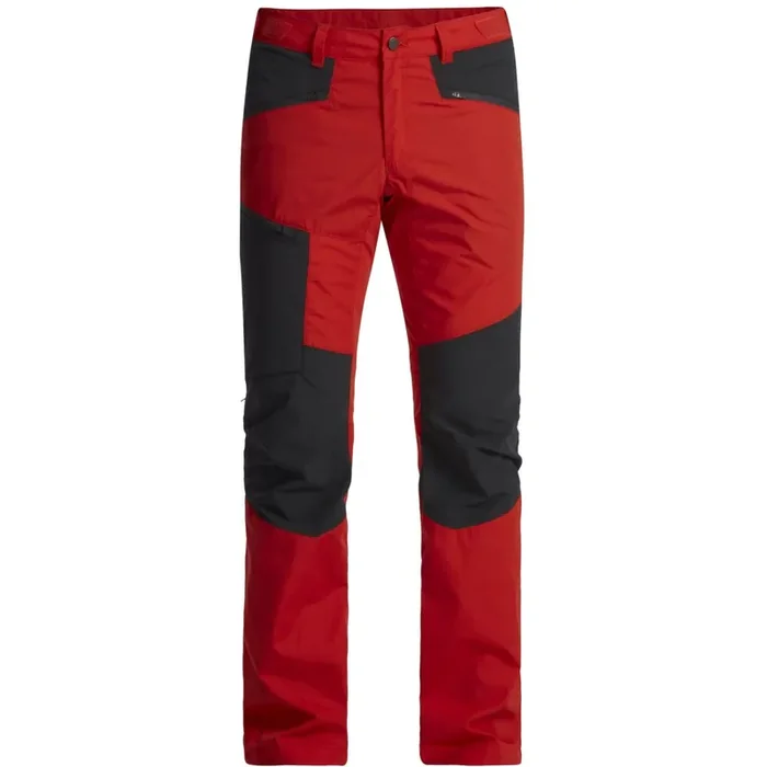 Authentique Lundhags Makke Lt Ms Pant, pantalon de randonnée, homme, rouge/gris