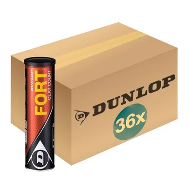 Balles de Tennis Dunlop Fort Clay Court 4-Tin (Carton 18×4)