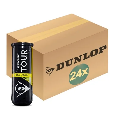 Balles de Tennis Dunlop Tour Brilliance 3-Tin (Boîte de 24×3)