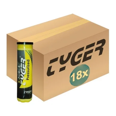 Balles de tennis Tyger X-force 18×4-Tin (Carton 18 x 4-Tin)