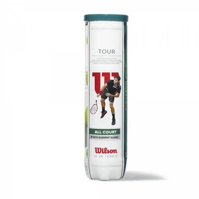 Balles de Tennis Wilson Tour All Court Yellow 4-Tin