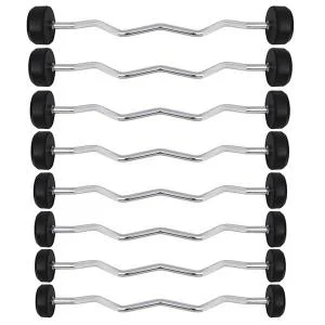 Barre de musculation caoutchouc bouclée GSL25