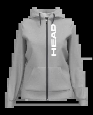 Blouson de Tennis HEAD Femme Club Original Hoodie Full Zip Grey Melange