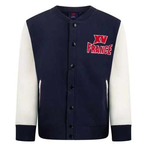 Blouson Teddy XV De France Rugby Marine Enfant