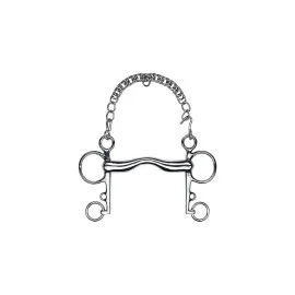 Bocado Pelham Inox con Puente y Cadenilla Grueso (19mm)