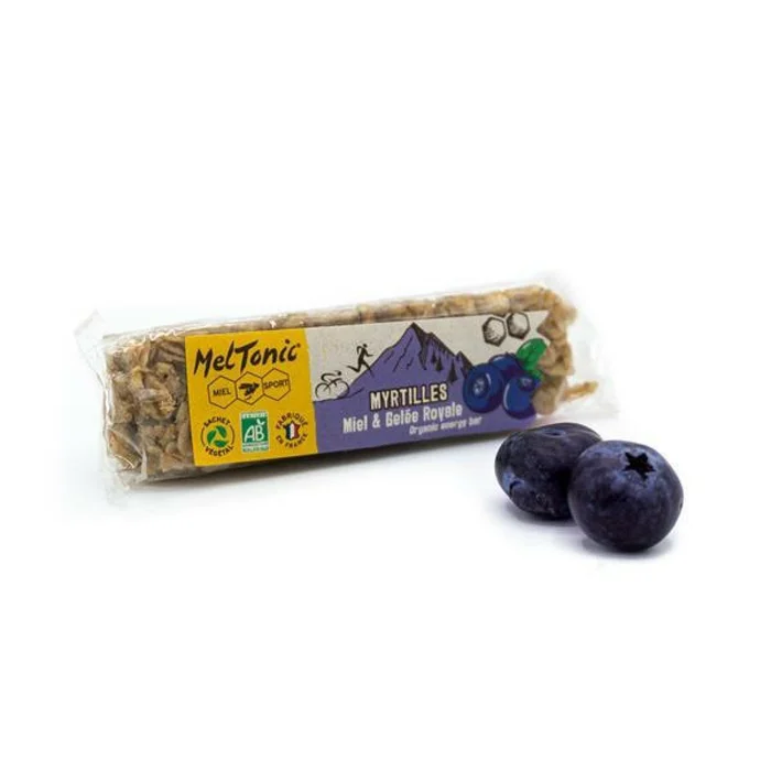 Boîte de 20 barres de nutrition céréales bio myrtilles & noisettes Meltonic 30 g