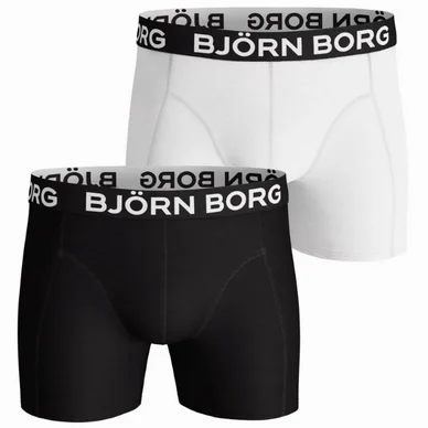 Boxer Björn Borg Men Core Solid Black & White Black (Set de 2)