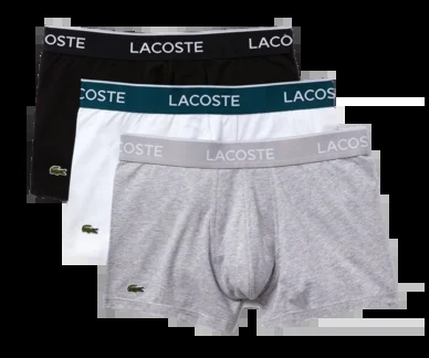 Boxers Lacoste Men Casual Noir / Blanc / Gris (Lot de 3)