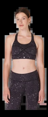 Brassière Sweaty Betty Femme Power Maintien Moyen Noir Imprimé Léopard Luxe
