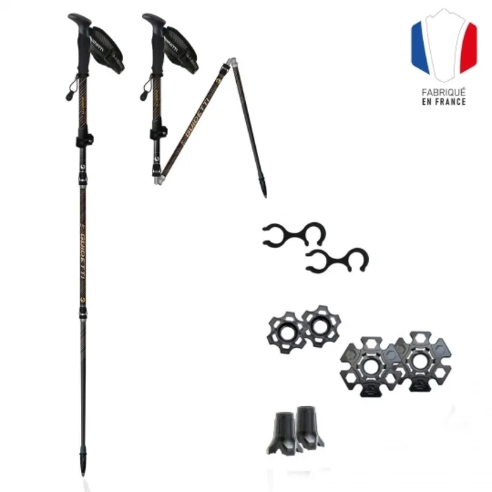 Bu00e2ton de randonnu00e9e pliable Guidetti Flashlock MK2 (x2) [Taille 125 cm]