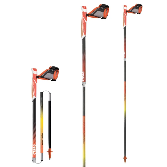 Bu00e2ton de trail TSL Trail Carbon 4 Cork Fire [Taille 110 cm]