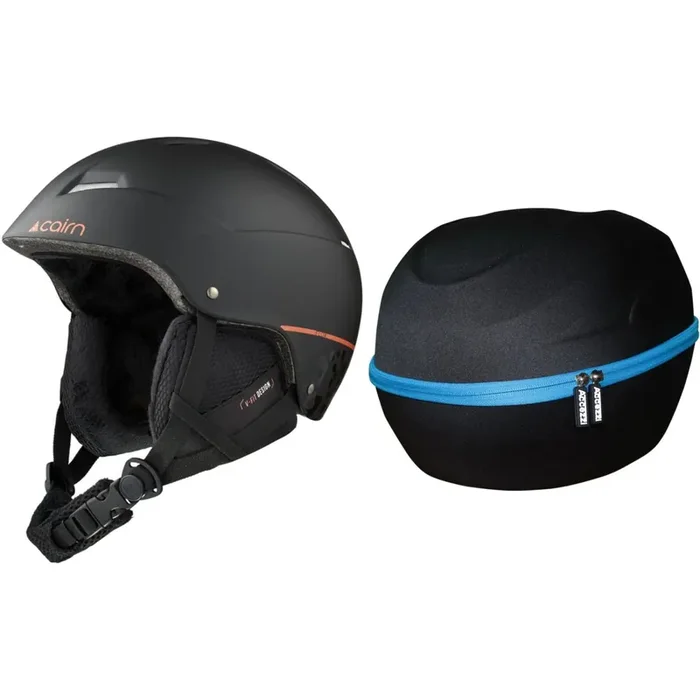 Cairn Flow, casque de ski, noir + Accezzi Cortina, helmetcase Vente Flash