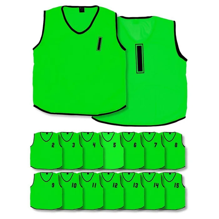 Chasuble en maille numérotés de 1 à 15 enfant Precision (x15)