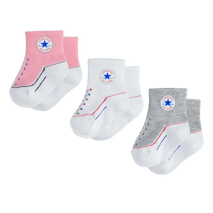 Chaussettes bébé Converse CHN Striated QTR (x3) [Taille 6/12 mois]