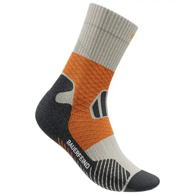 Chaussettes de running Bauerfeind TRAIL RUN MID CUT SOCKS Gravel Chalk Nouvelle Collection