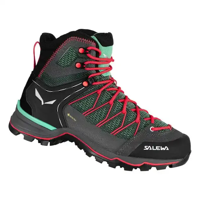 Chaussures Salewa WS MTN TRAINER LITE MID GTX Feld Green/Fluo Coral Remise