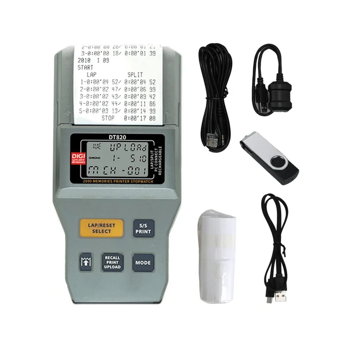 Chronomètre, 2000 mémoires avec imprimante intégrée Digi Sport Instruments DT820