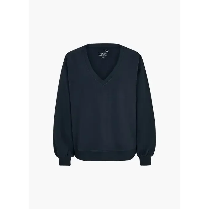 Commander Vite Pull Juvia LEA FLEECE SWEATER V NECK WITH PUFFY Navy