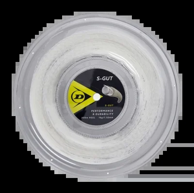 Cordage de Tennis Dunlop S-Gut 16G Blanc 1,32mm/200m