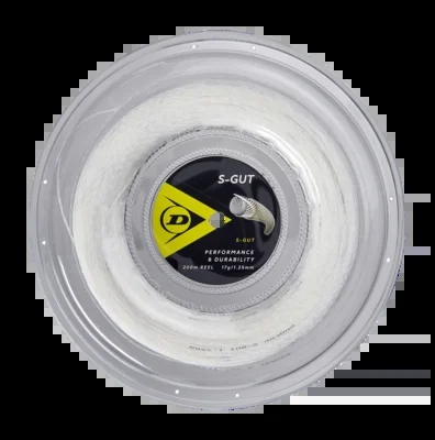 Cordage de Tennis Dunlop S-Gut 17G Blanc 1,25mm/200m