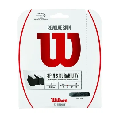 Cordage de Tennis Wilson Revolve Spin 16 Set Black 1.30mm/12m
