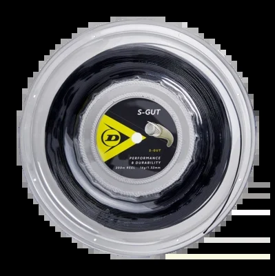 Cordage Tennis Dunlop S-Gut 16G Black 1,32mm/200m