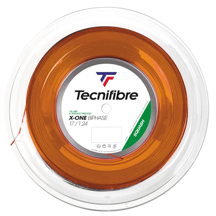 Cordaje de squash Tecnifibre X-One Biphase Squash Carrete de 124 200m