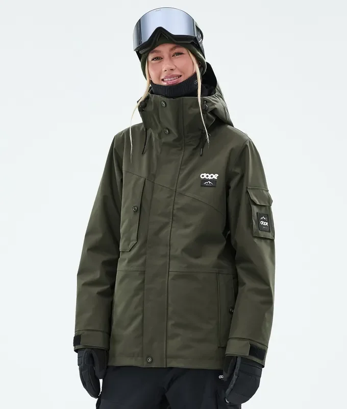 Dope Adept W Veste Snowboard Femme Olive Green Meilleur Prix