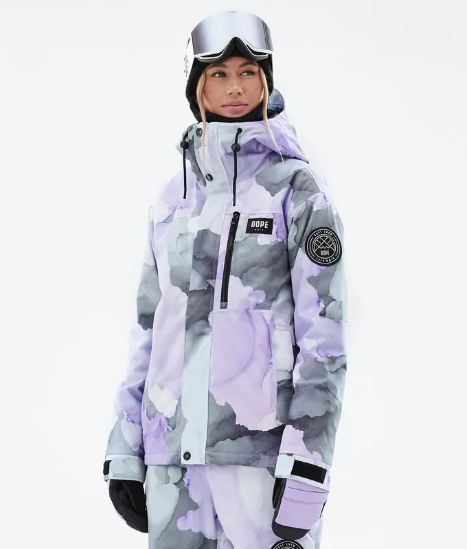 Dope Blizzard W Full Zip Veste Snowboard Femme Blot Violet Livraison Gratuite