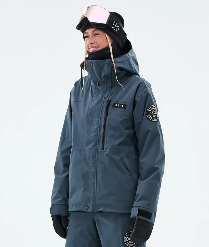 Dope Blizzard W Full Zip Veste Snowboard Femme Metal Blue Offre Limitée