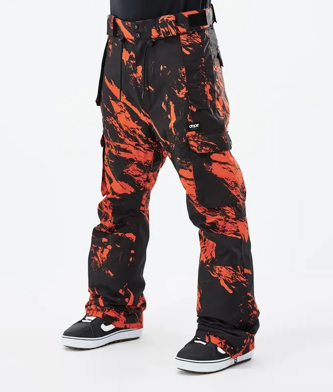 Dope Iconic Pantalon de Snowboard Homme Paint Orange Pas Cher