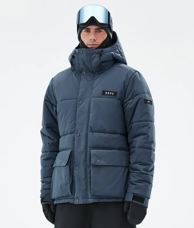 Dope Puffer Full Zip 24 Veste Snowboard Homme Metal Blue Super Prix
