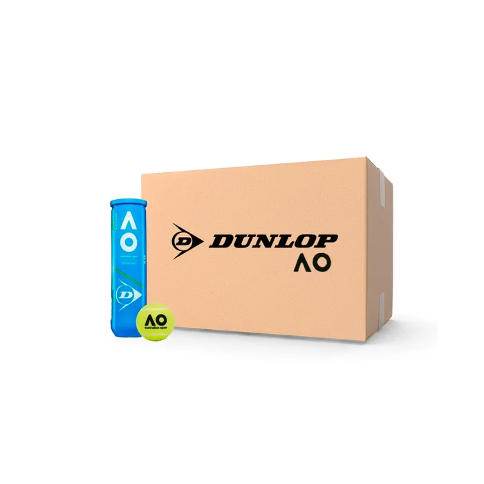 Dunlop Pelotas de tenis Open de Australia Caja de 18 Tubos de 4 pelotas