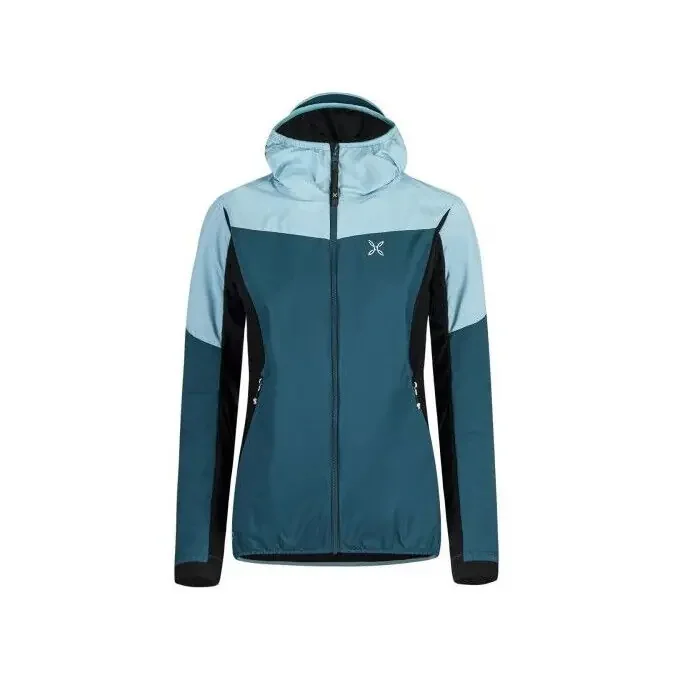 Expédié Aujourd’hui Veste de randonnée Montura AIR ACTION HYBRID JACKET WOMAN Baltic Blue / Icy Blue