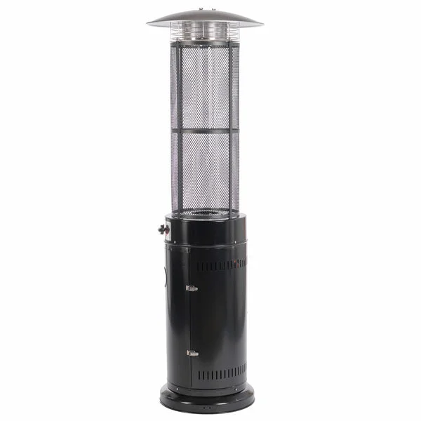 Fornorth Estufa de Exterior Round Tube 11kW accionada por gas, negro