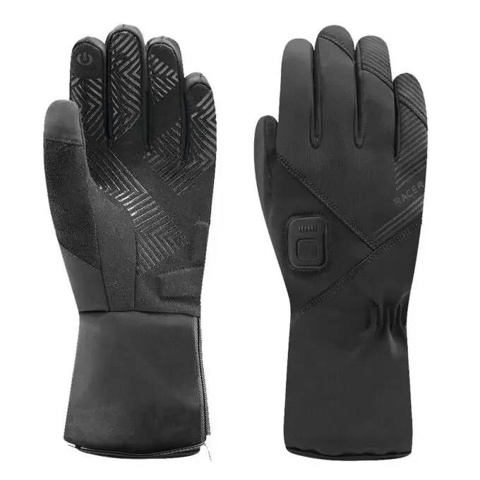 Gants chauffants de vélo mixte Racer E-glove 4 – Black/Black Tendance