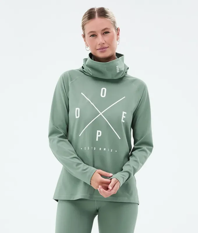 Garantie Incluse Dope Snuggle W Tee-shirt thermique Femme 2X-Up Faded Green