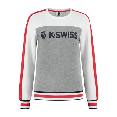 Gilet de Tennis K Swiss Women Heritage Sport Warm-Up Sweat Melange Grey White