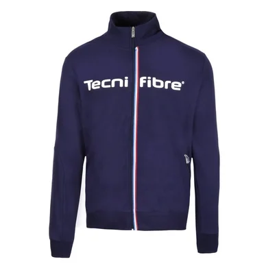 Gilet de tennis Tecnifibre Men Fleece Hoodie Tricolore Bleu Marine