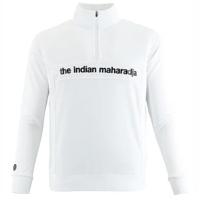 Gilet de Tennis The Indian Maharadja Men Poly Terry Half Zip IM White