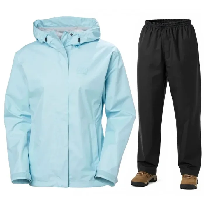 Gros Lot Helly Hansen Seven J/HH Rain, ensemble de pluie, femme, bleu clair/noir