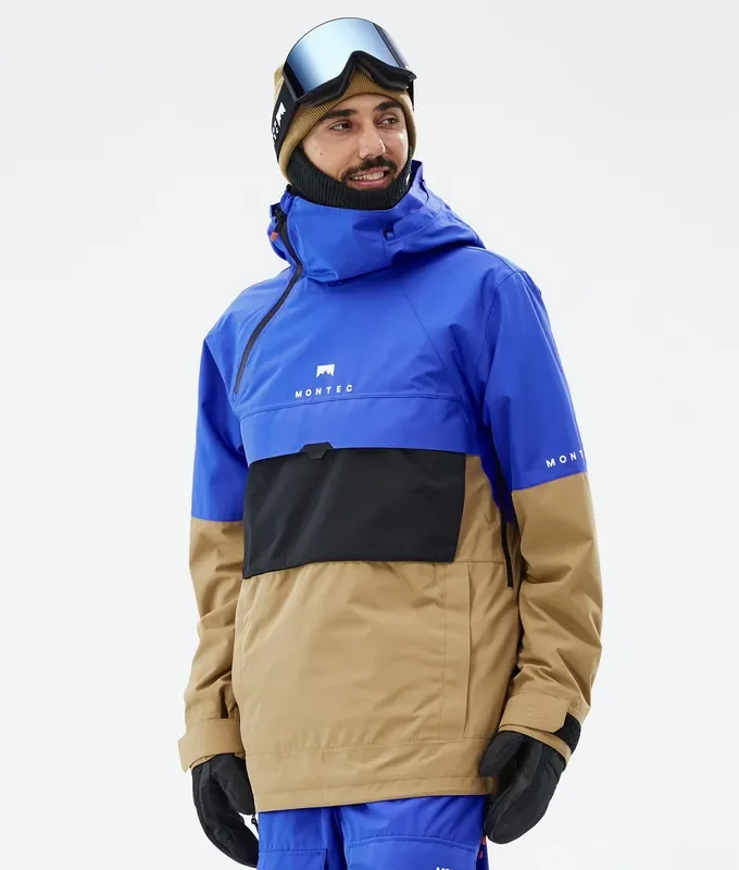 Haute Qualité Montec Dune Veste Snowboard Homme Cobalt Blue/Back/Gold