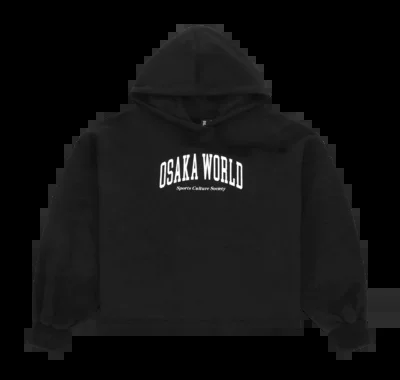 Hoodie Osaka Femme Cropped College Black