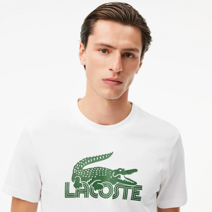 Lacoste Camiseta Ultra Dry Hombre Blanco Verde AH24