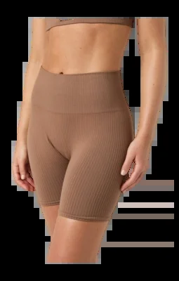 Legging Björn Borg Femme Studio Seamless Ribbed Shorts Acorn