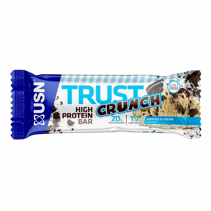 Lot de 12 barres de nutrition cookies et cream USN Nutrition Trust Crunch [Taille 60 g]