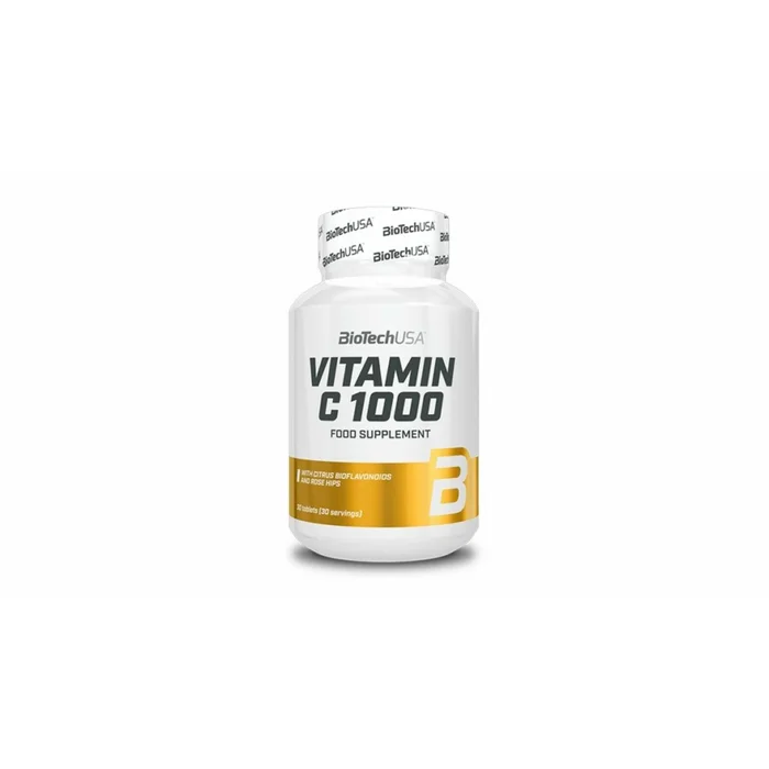 Lot de 12 pots de vitamine C Biotech USA 1000 bioflavonoïdes – 30 Comp