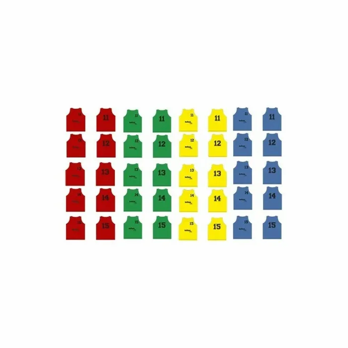 Lot de 5 chasubles numérotés du 11 à 15 Softee